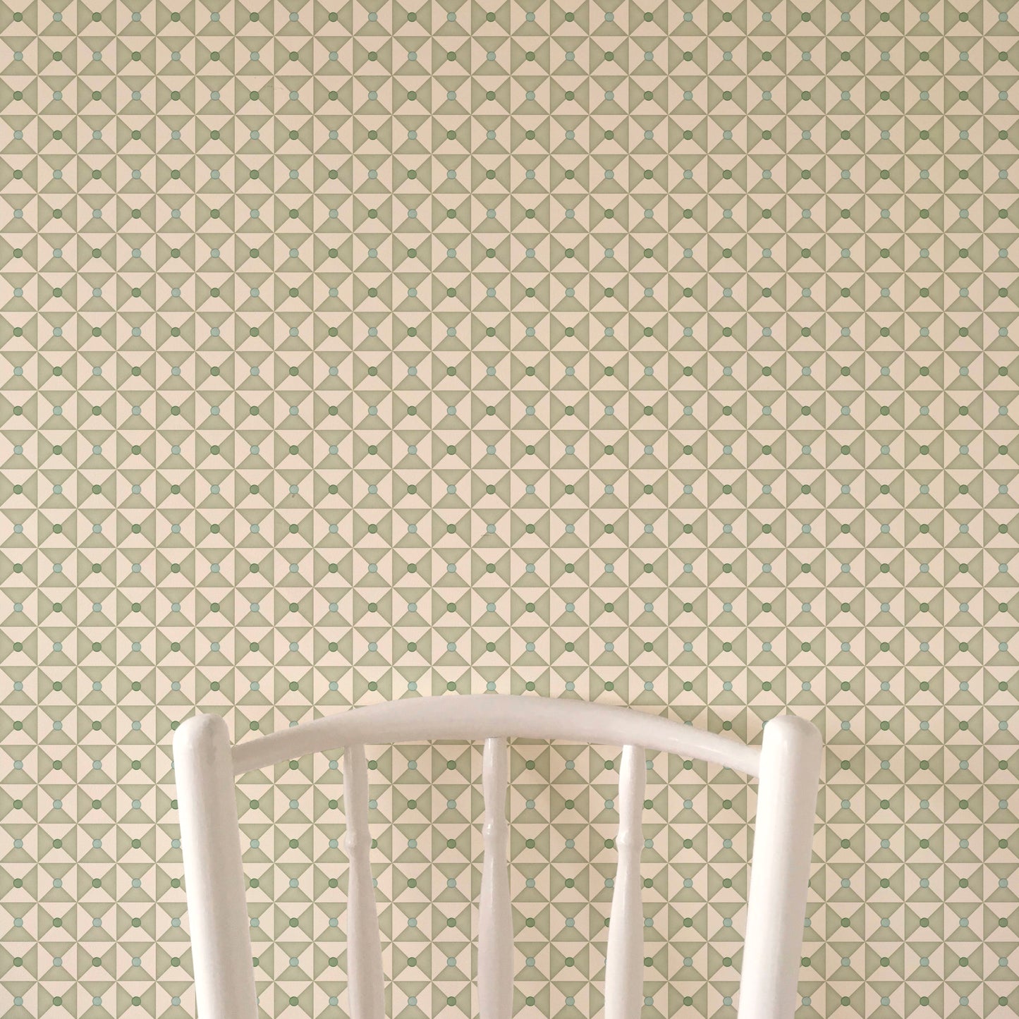 Broken Dishes Wallpaper - Serene Green