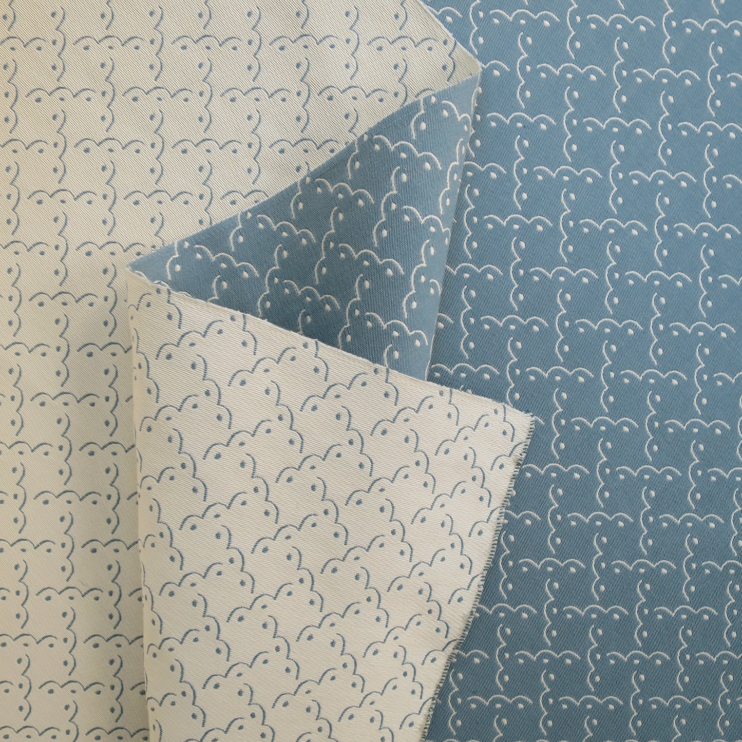 Frogspawn Woven Fabric - Blue and White