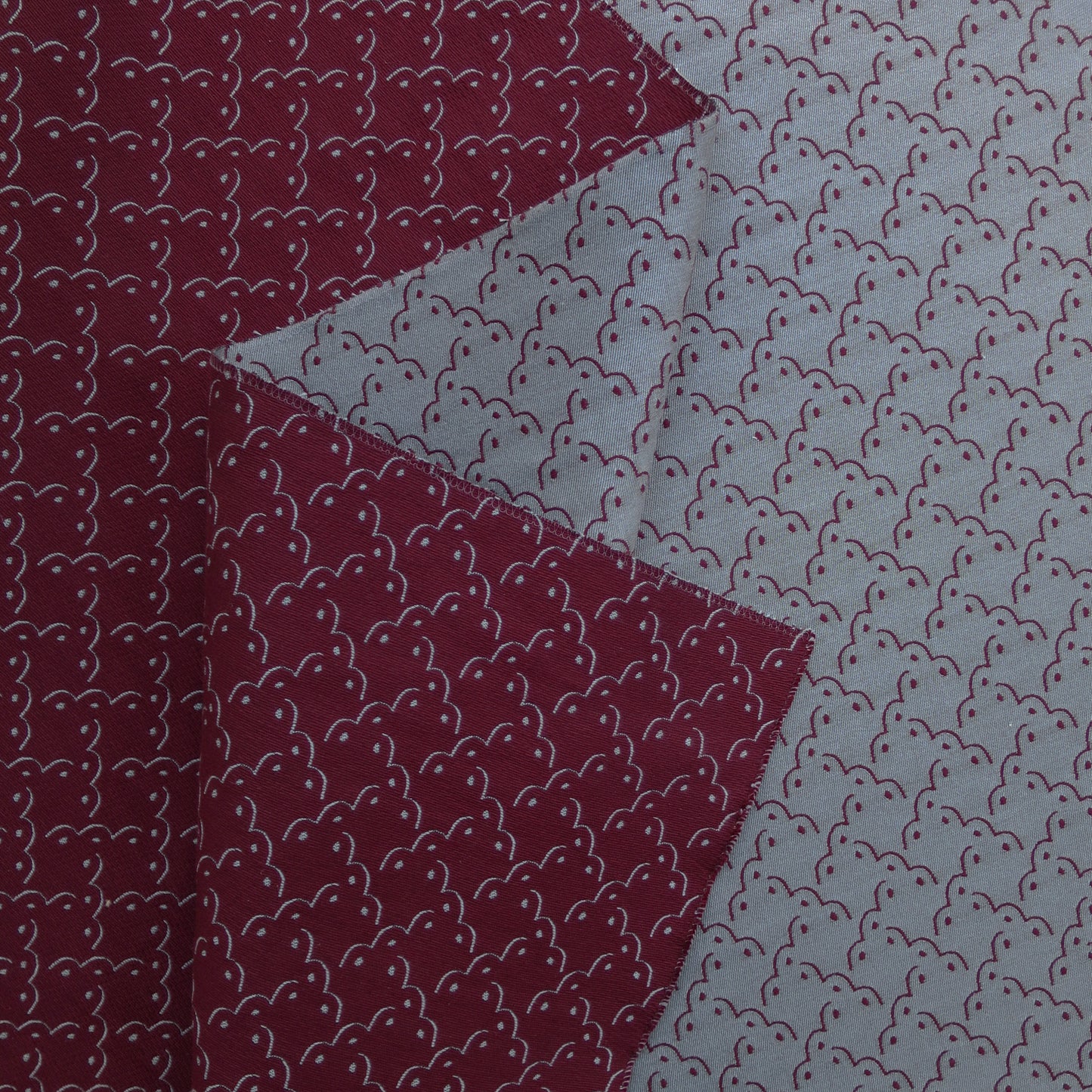 Frogspawn Woven Fabric - Blue and Burgundy