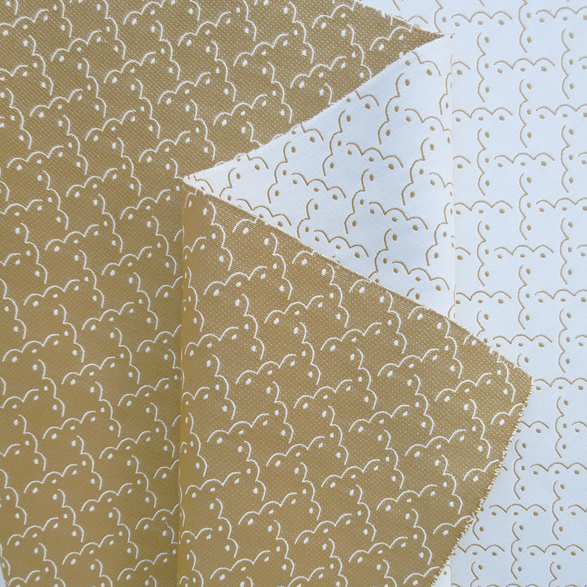 Frogspawn Woven Fabric - Cream and Gold