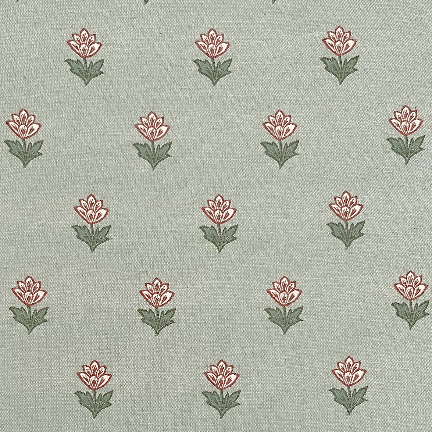 Indian Tulips Woven Fabric - Sage