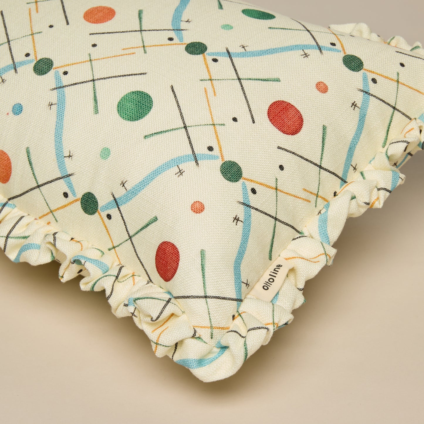 Frilled Cushion Medium: Improvisation number 1 - Blue