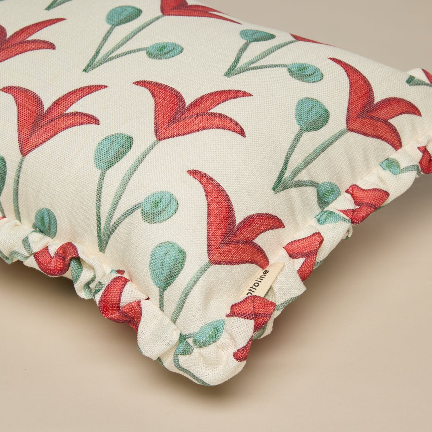 Frilled Cushion Medium: Spring Rhythm - Red
