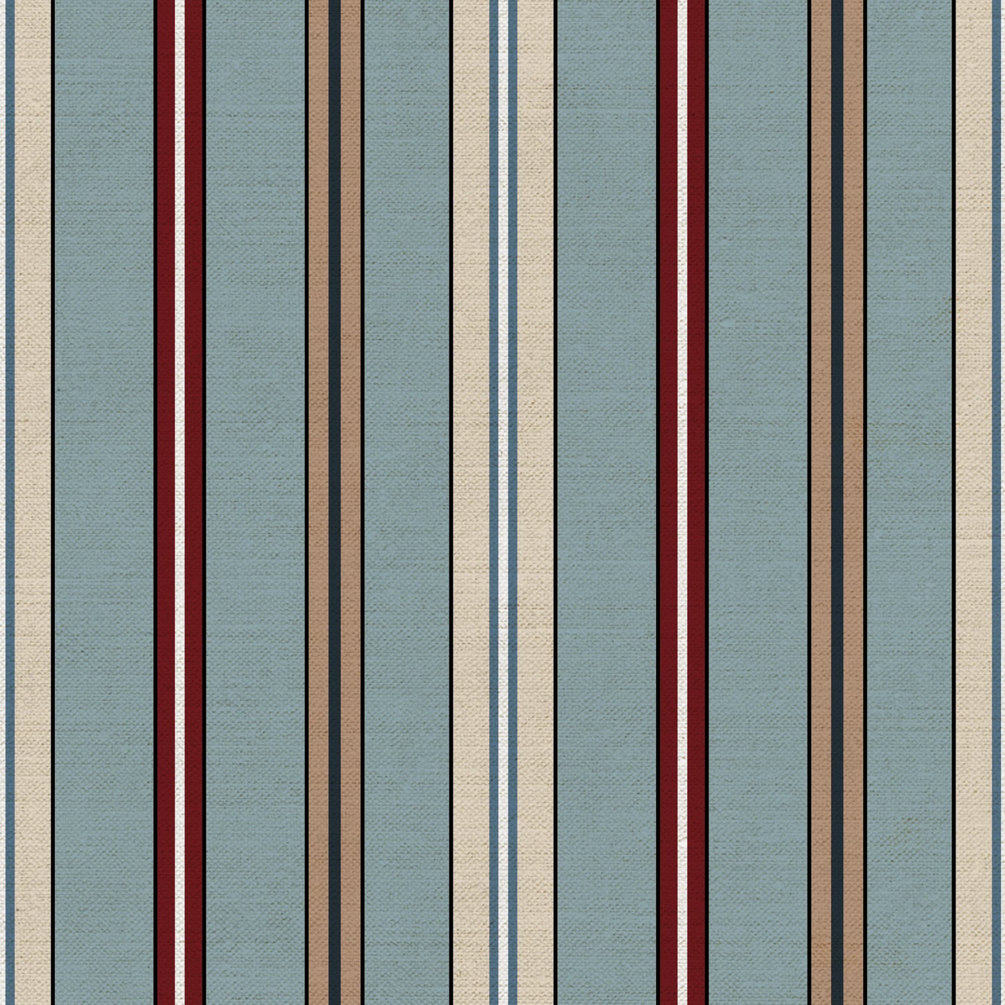 Sporty Stripes Fabric - Light Blue - Linen