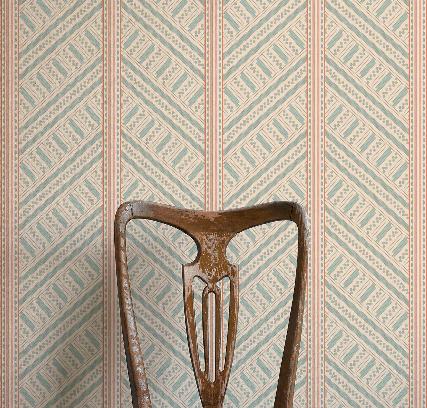 Vondel Wallpaper - Cream and Blue