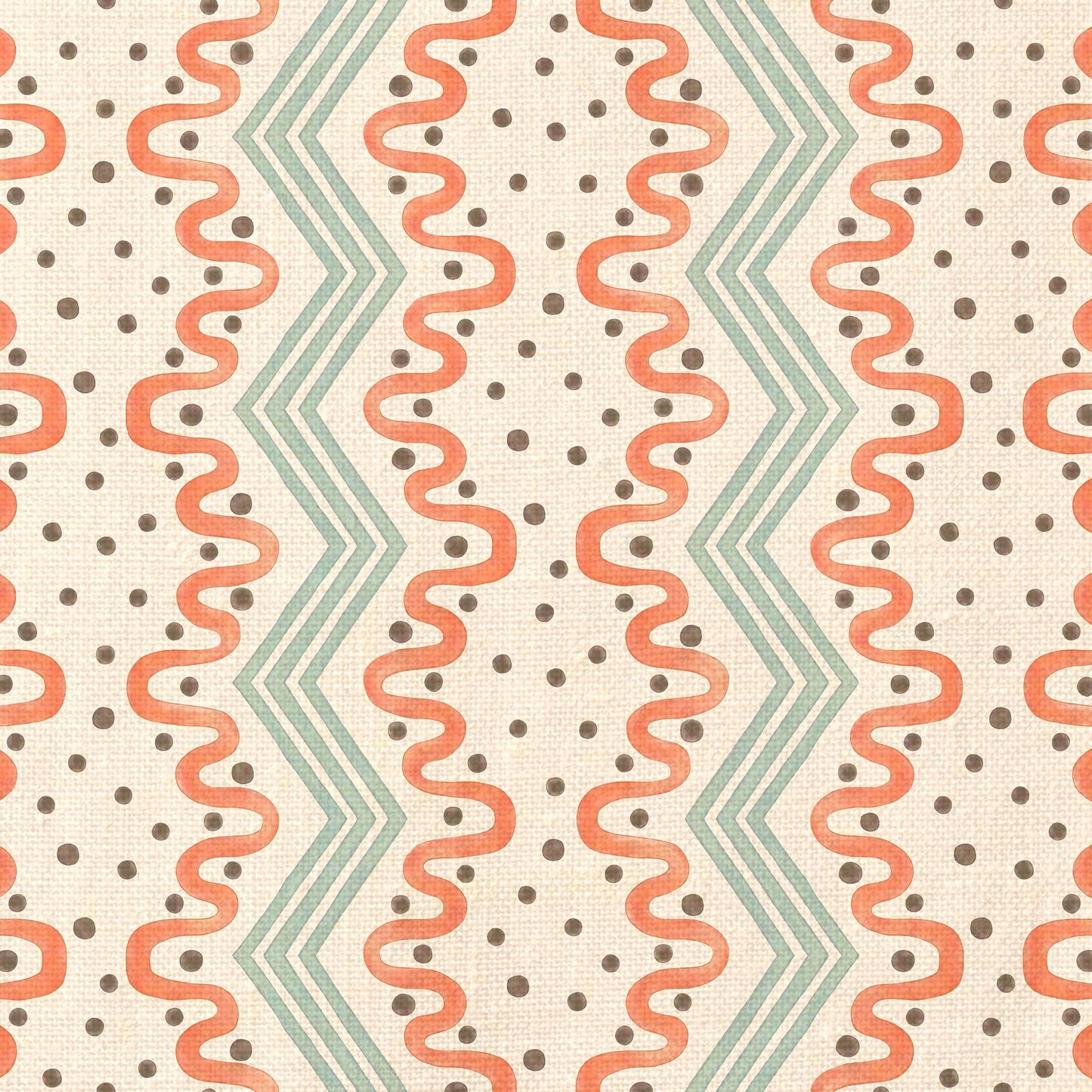 Madame Ziggle Fabric - Blue and Orange