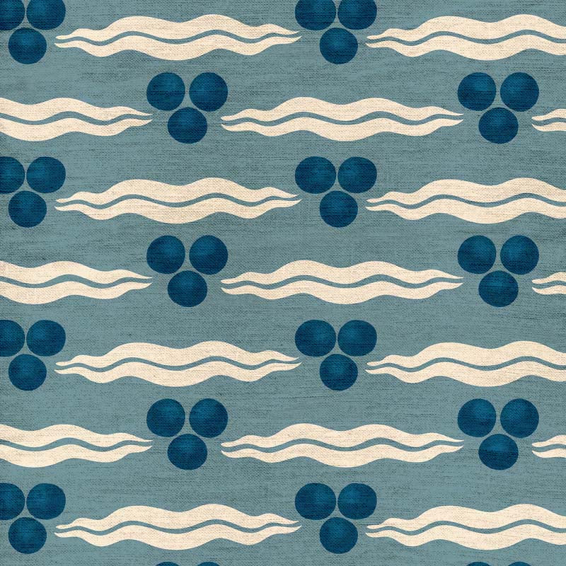 Chintamani Fabric - Antique Blue