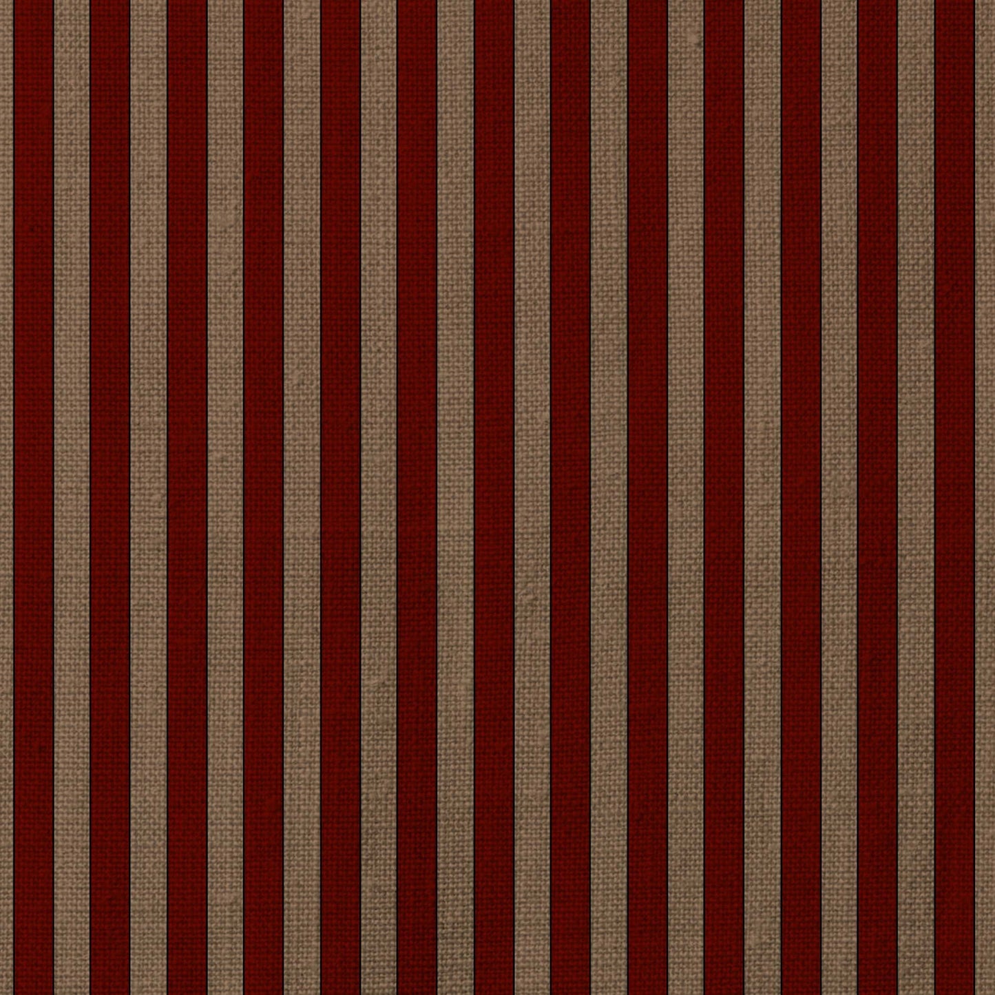 Tuscan Stripes Fabric - Mocha and Red