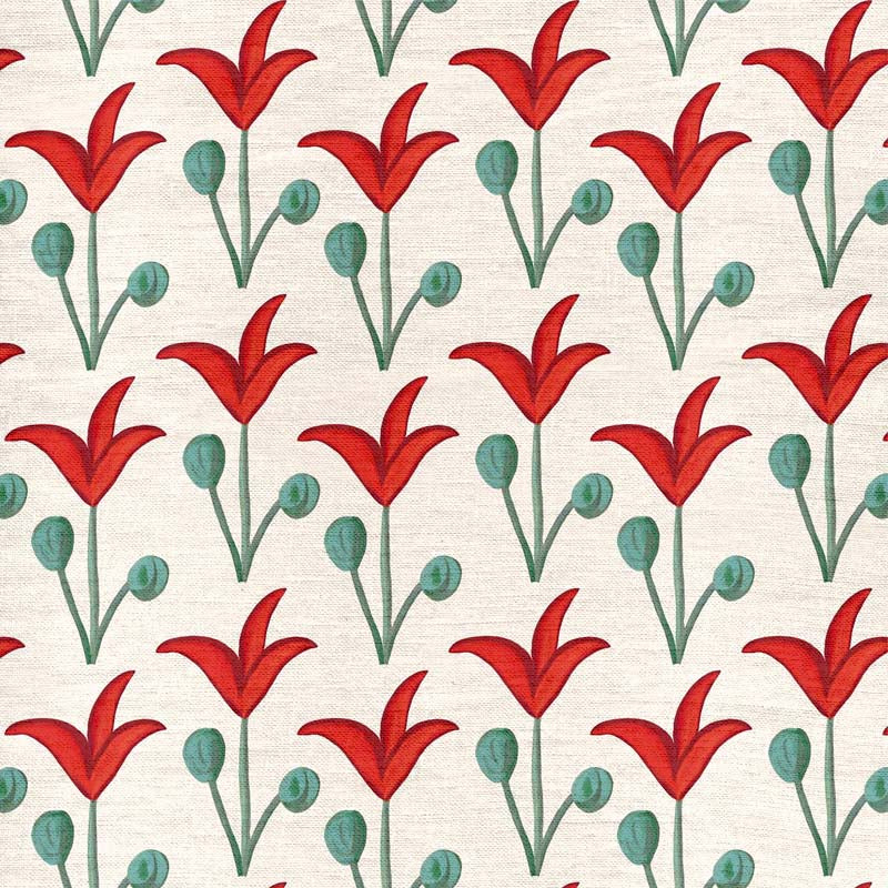 Spring Rhythm Fabric - Red