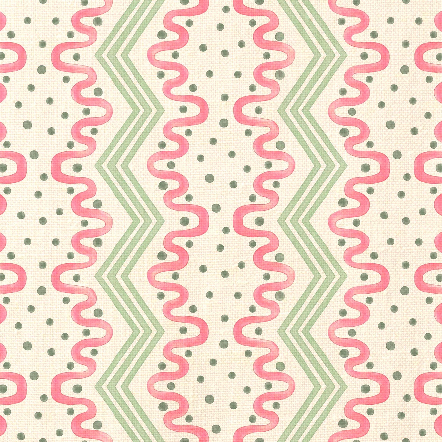 Madame Ziggle Fabric - Pink and Green