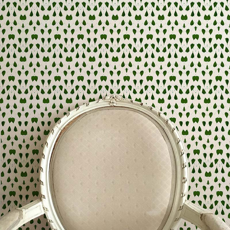 Porcelain Wings Wallpaper - Green