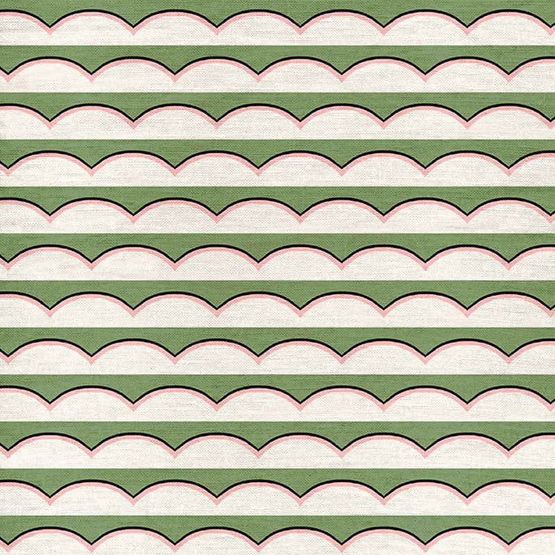 Öffen(オッフェン) scallop pearls pattern Scallops Fabric - Green – Ottoline