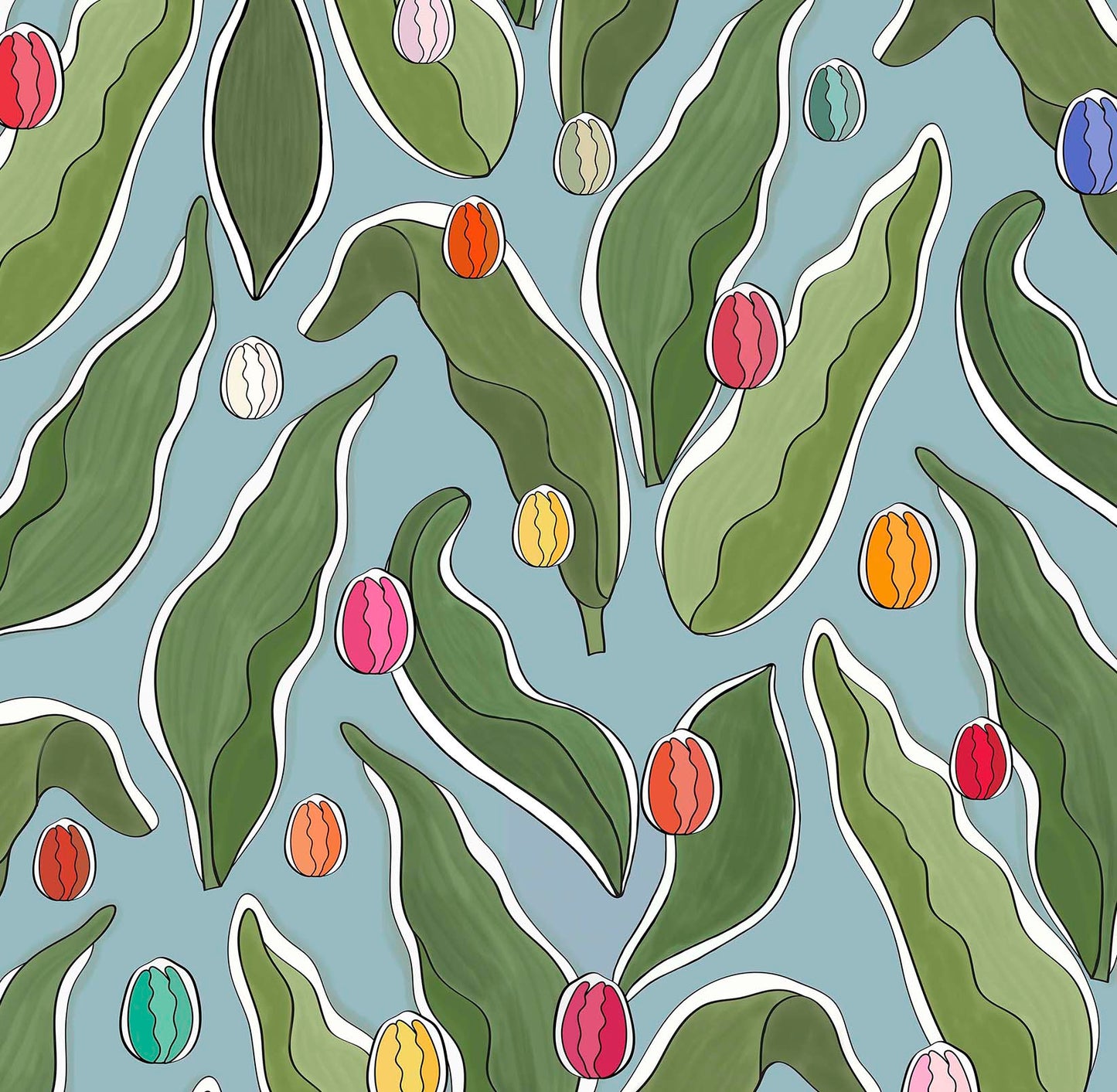Tulips Festival Wallpaper - Blue