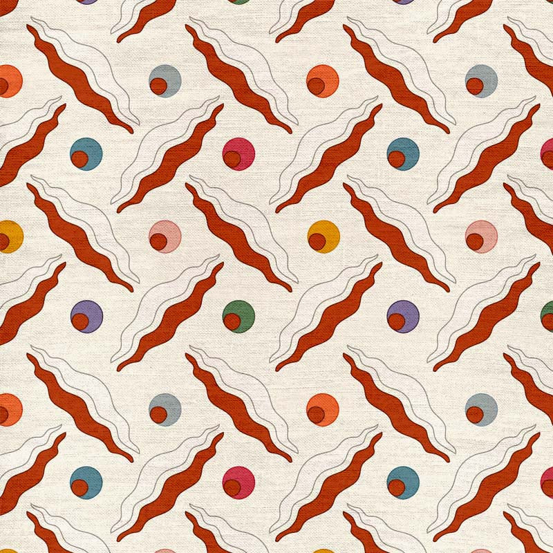 Chintamani Trellis Fabric - Rusty Orange
