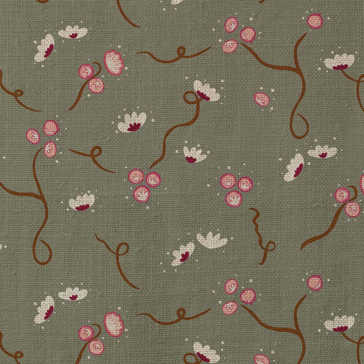 Olivia Fabric - Muddy Green