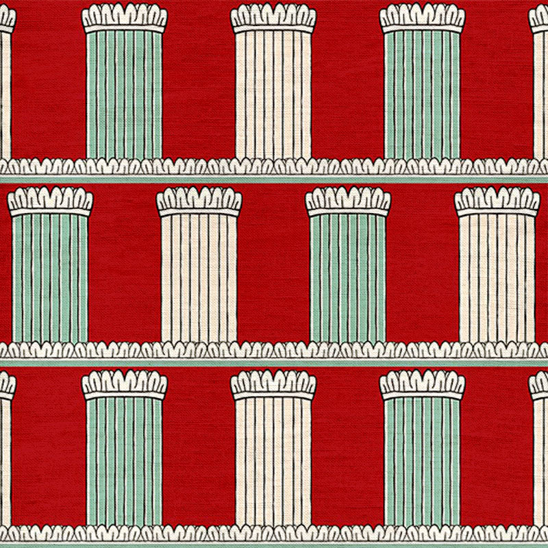Pillars Fabric - Red
