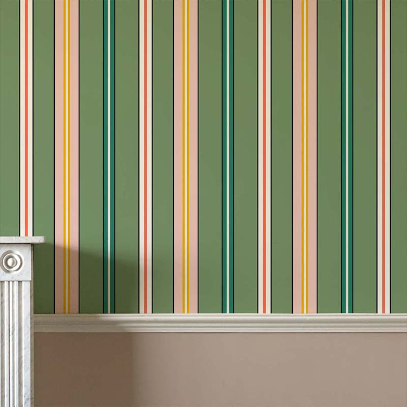 Sporty Stripes Wallpaper - Green