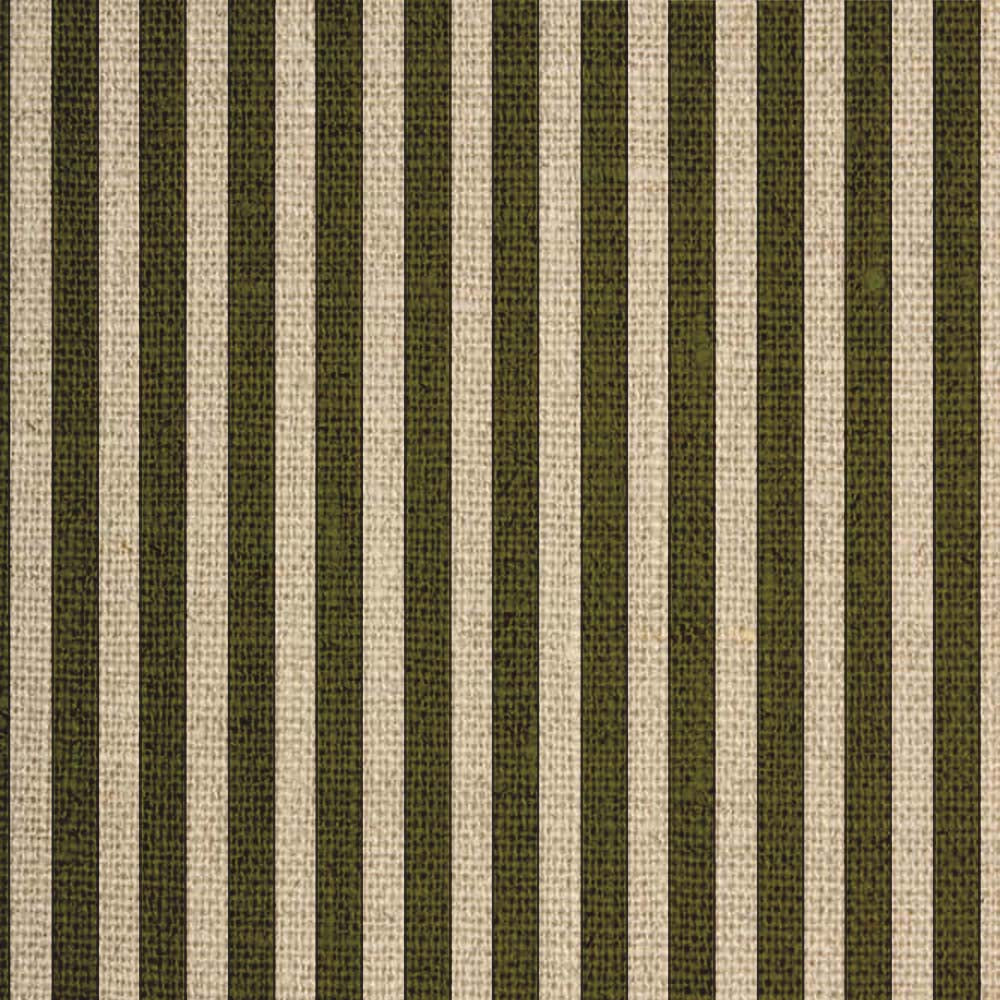 Tuscan Stripes Fabric - Moss & Natural
