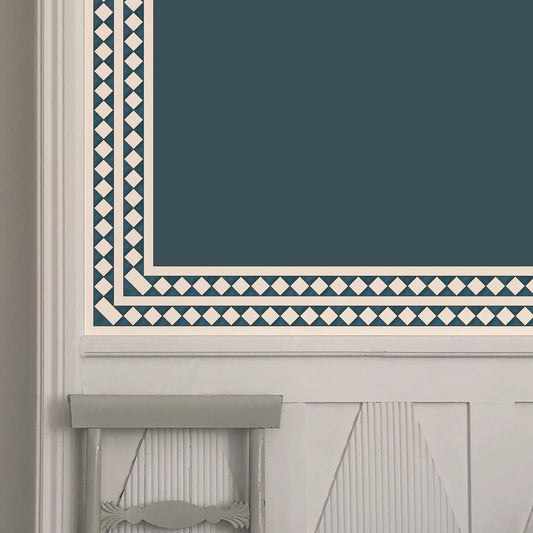 Harlequin Border - Dark Blue