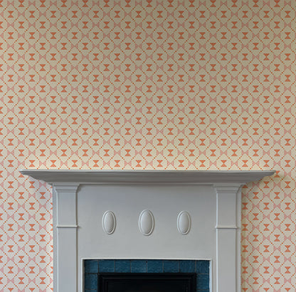 Bow Tie Quilt Wallpaper - Pink and Coral
