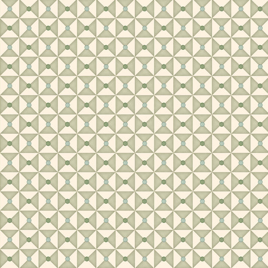 Broken Dishes Wallpaper - Serene Green