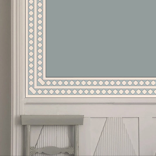 Harlequin Border - Light Blue