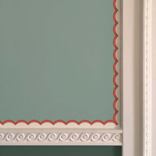 Scalloped Border in Coral