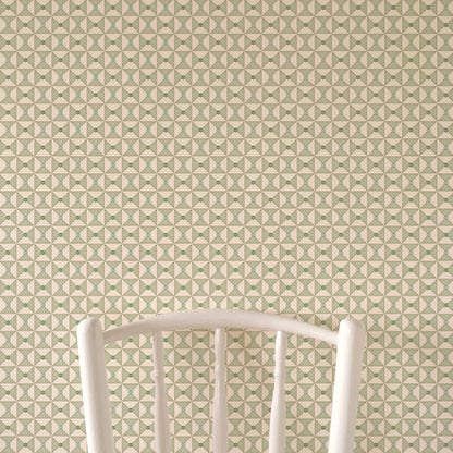 Broken Dishes Wallpaper - Serene Green