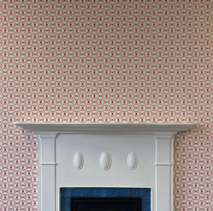 Broken Dishes Wallpaper - Mulberry Pink