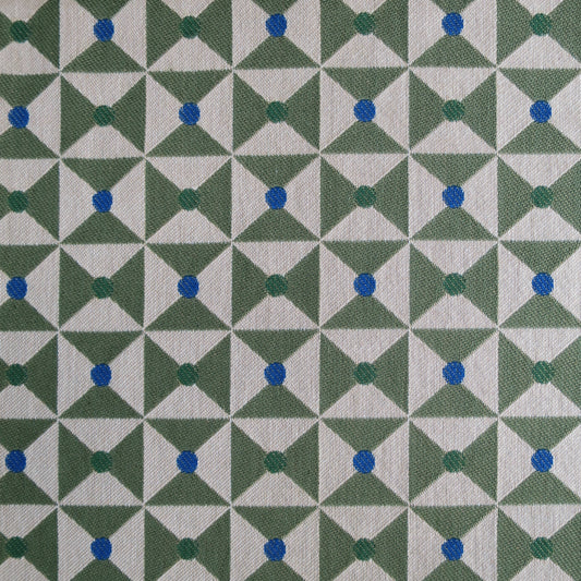 Broken Dishes Woven Fabric - Green