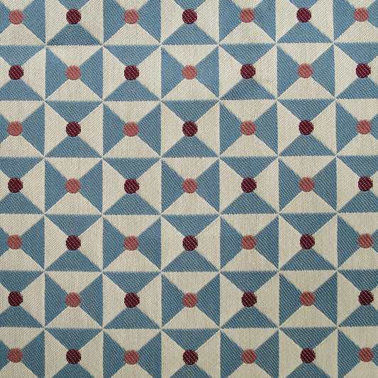 Broken Dishes Woven Fabric - Blue