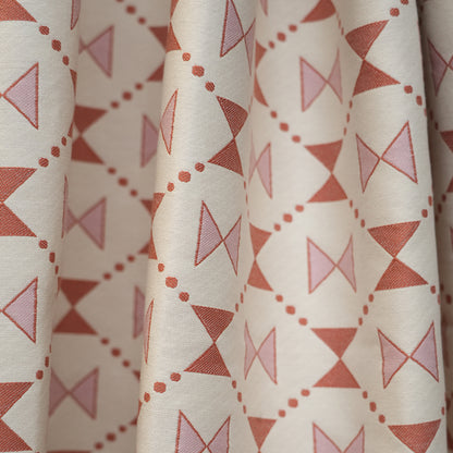 Bow Tie Quilt Woven Fabric - Pink and Coral