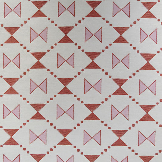 Bow Tie Quilt Woven Fabric - Pink and Coral