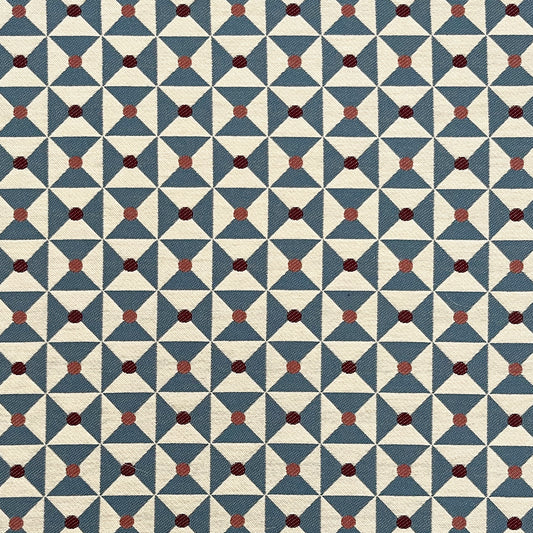 Broken Dishes Woven Fabric - Blue
