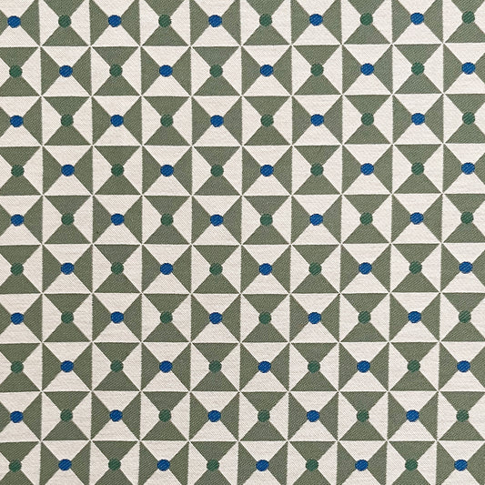 Broken Dishes Woven Fabric - Green