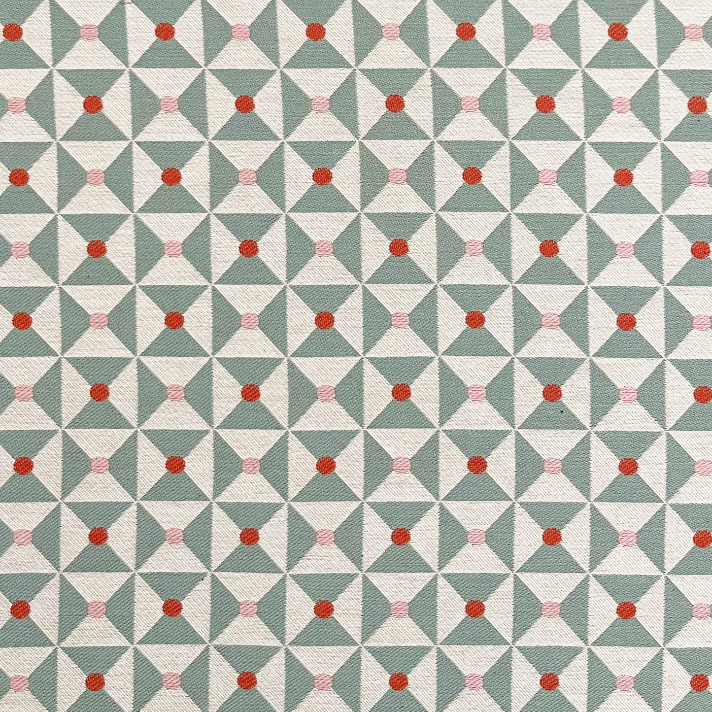 Broken Dishes Woven Fabric - Mint
