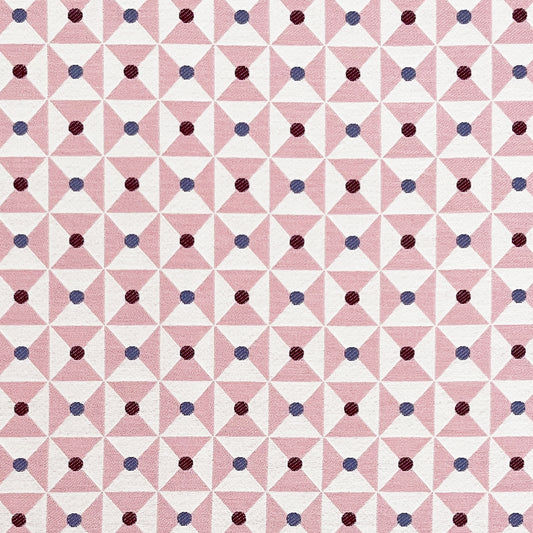 Broken Dishes Woven Fabric - Mulberry Pink