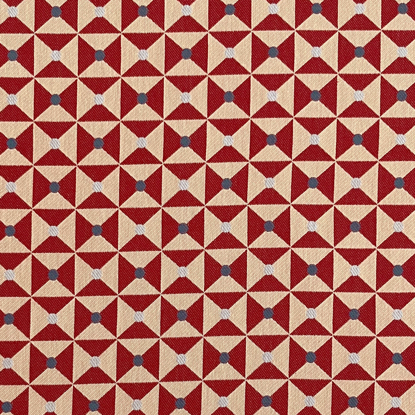 Broken Dishes Woven Fabric - Red