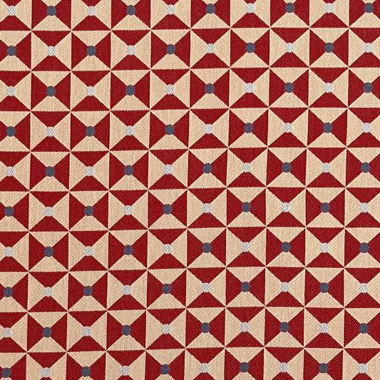 Broken Dishes Woven Fabric - Red