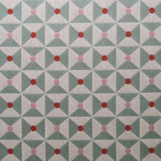 Broken Dishes Woven Fabric - Mint