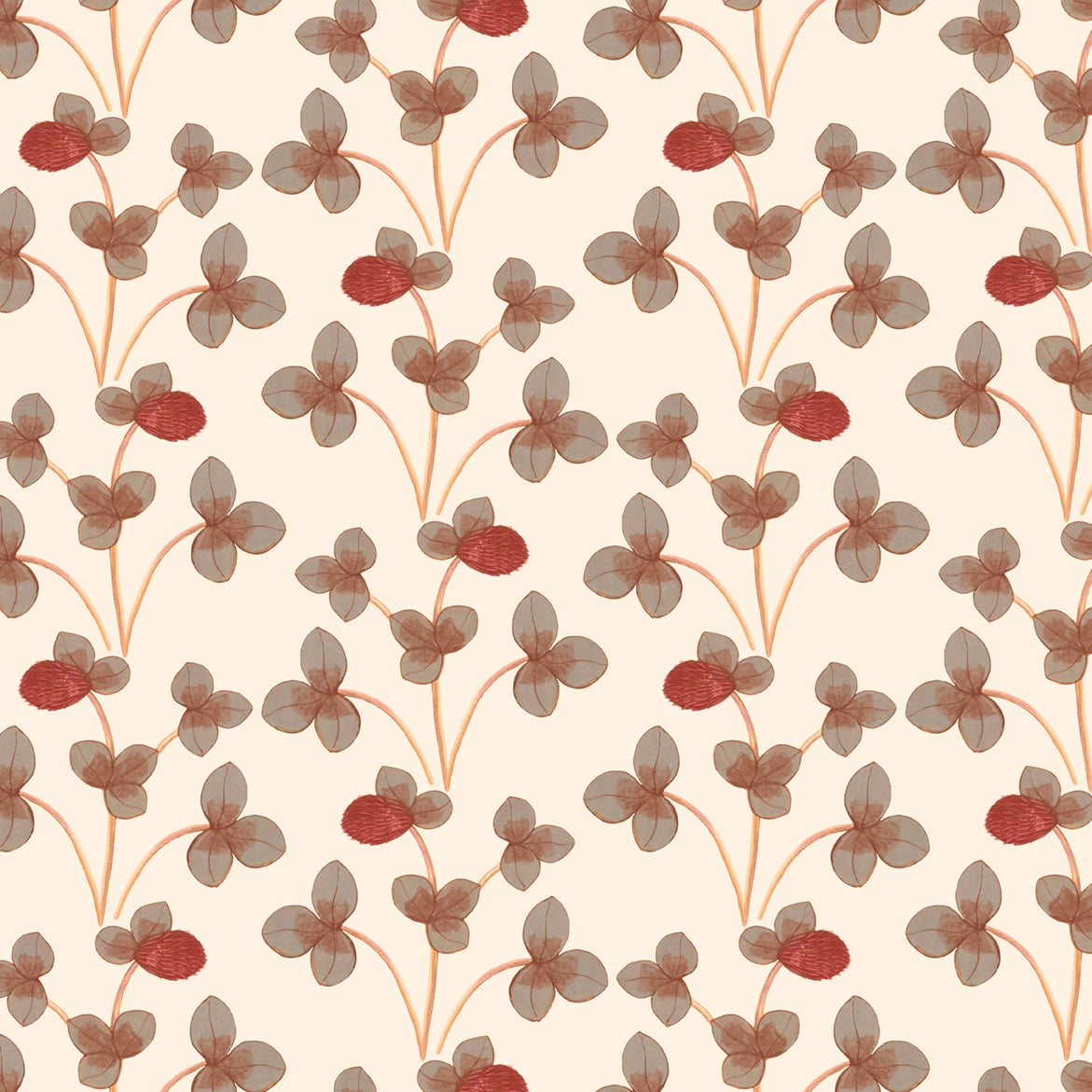 Chintz Constance Wallpaper - Ochre Red