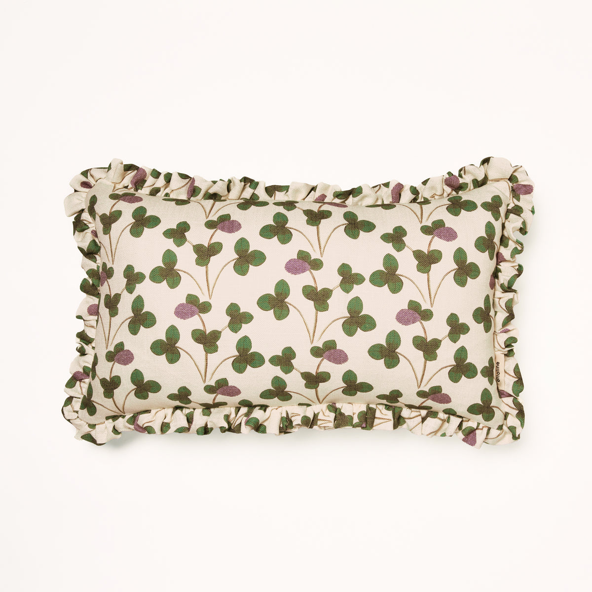 Frilled Cushion Medium: Chintz Constance - Green and Lilac