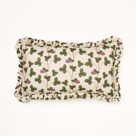 Frilled Cushion Medium: Chintz Constance - Green and Lilac
