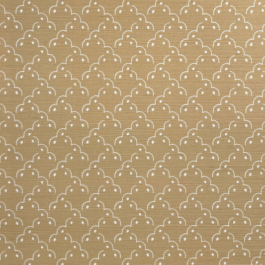 Frogspawn Grasscloth Wallpaper - Gold and White