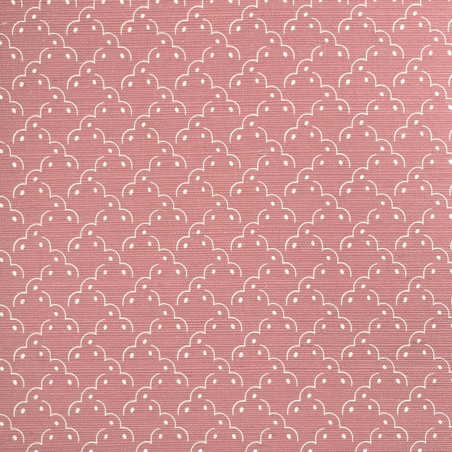 Frogspawn Grasscloth Wallpaper - Old Pink and White