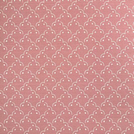 Frogspawn Grasscloth Wallpaper - Old Pink and White