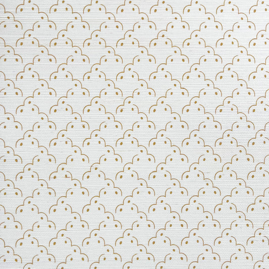 Frogspawn Grasscloth Wallpaper - Cream and Gold