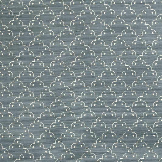Frogspawn Grasscloth Wallpaper - Blue and White