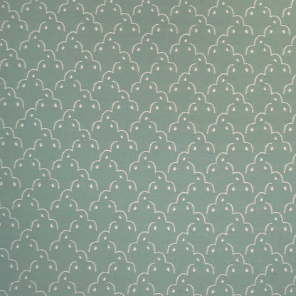 Frogspawn Woven Fabric - Soft Sage and White
