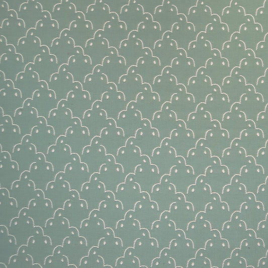 Frogspawn Woven Fabric - Soft Sage and White
